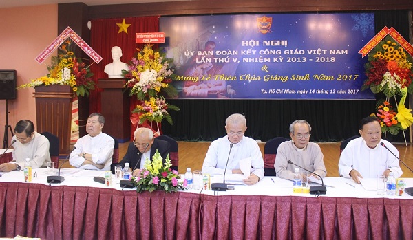 Hội nghị lần thứ năm, Ủy ban Đoàn kết Công giáo Việt Nam nhiệm kỳ 2013 – 2018 diễn ra ngày 14/12 tại TP. Hồ Chí Minh. Ảnh: Lệ Loan