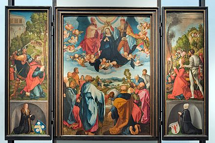 Bức “Đức Maria Thăng thiên và Đăng quang” của Albrecht Durer. Ảnh: CTV\