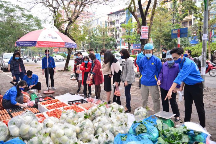 Những ngày vừa qua, nhiều người tình nguyện bán nông sản giúp bà con nông dân Hải Dương. 