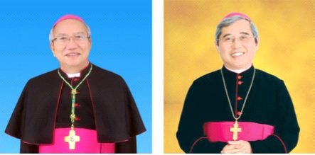 Đức Giám mục Phaolô Nguyễn Thái Hợp O.P (bên trái) Đức Giám mục Louis Nguyễn Anh Tuấn (bên phải)