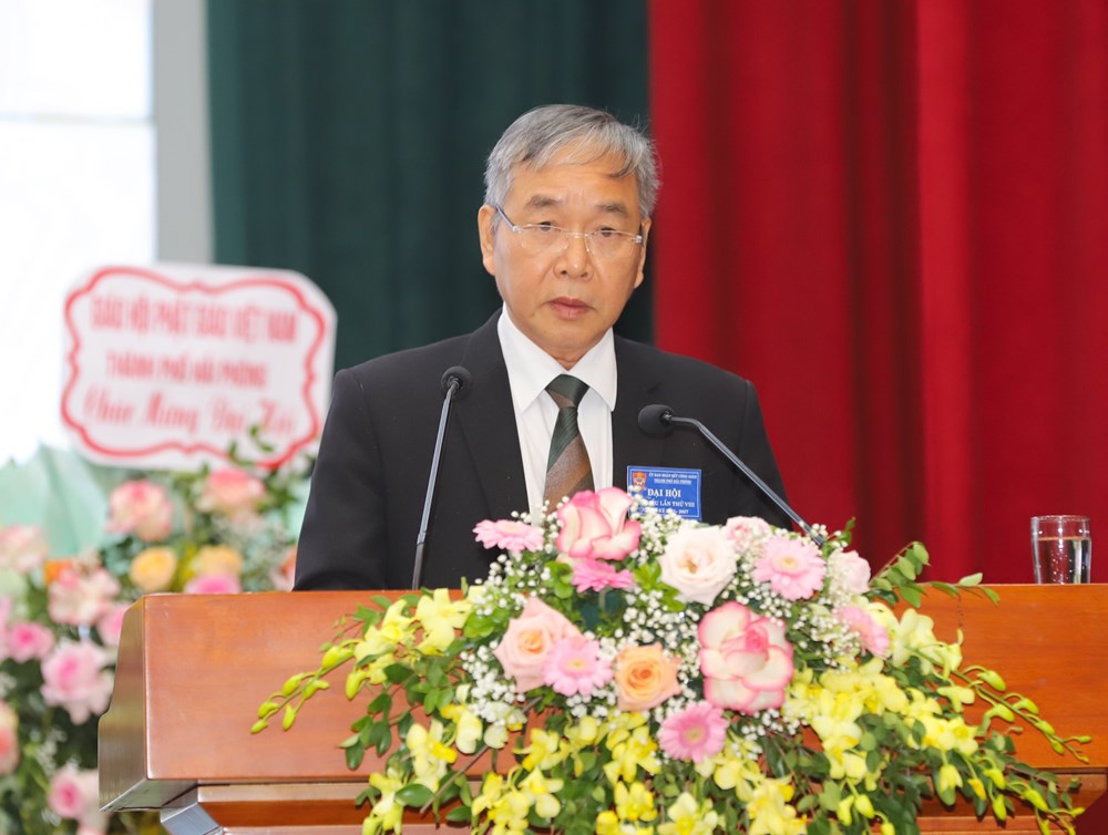 Phó Chủ tịch Trung ương Ủy ban Đoàn kết Công giáo Việt Nam Nguyễn Văn Toàn phát biểu tại Đại hội.