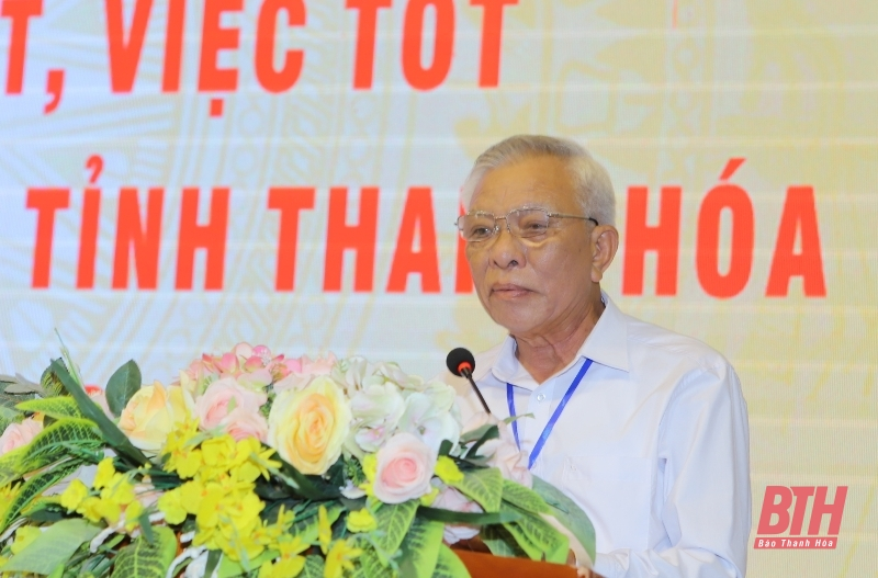 Ông Nguyễn Văn Chữ, Nguyên Trưởng Ban Đoàn kết Công giáo thị xã Nghi Sơn, tham luận tại hội nghị.