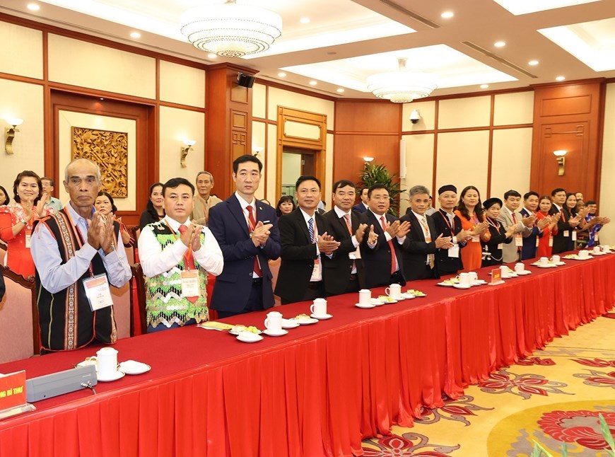 Các đại biểu tham dự buổi gặp mặt Tổng Bí thư Nguyễn Phú Trọng.