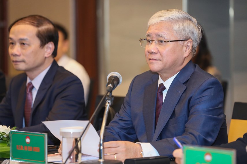 Chủ tịch UBTƯ MTTQ Việt Nam Đỗ Văn Chiến phát biểu tại Hội đàm 