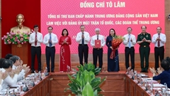 Tổng Bí thư Tô Lâm đến dự làm việc và trao Quyết định của Bộ Chính trị về thành lập Cơ quan Ủy ban Trung ương Mặt trận Tổ quốc Việt Nam