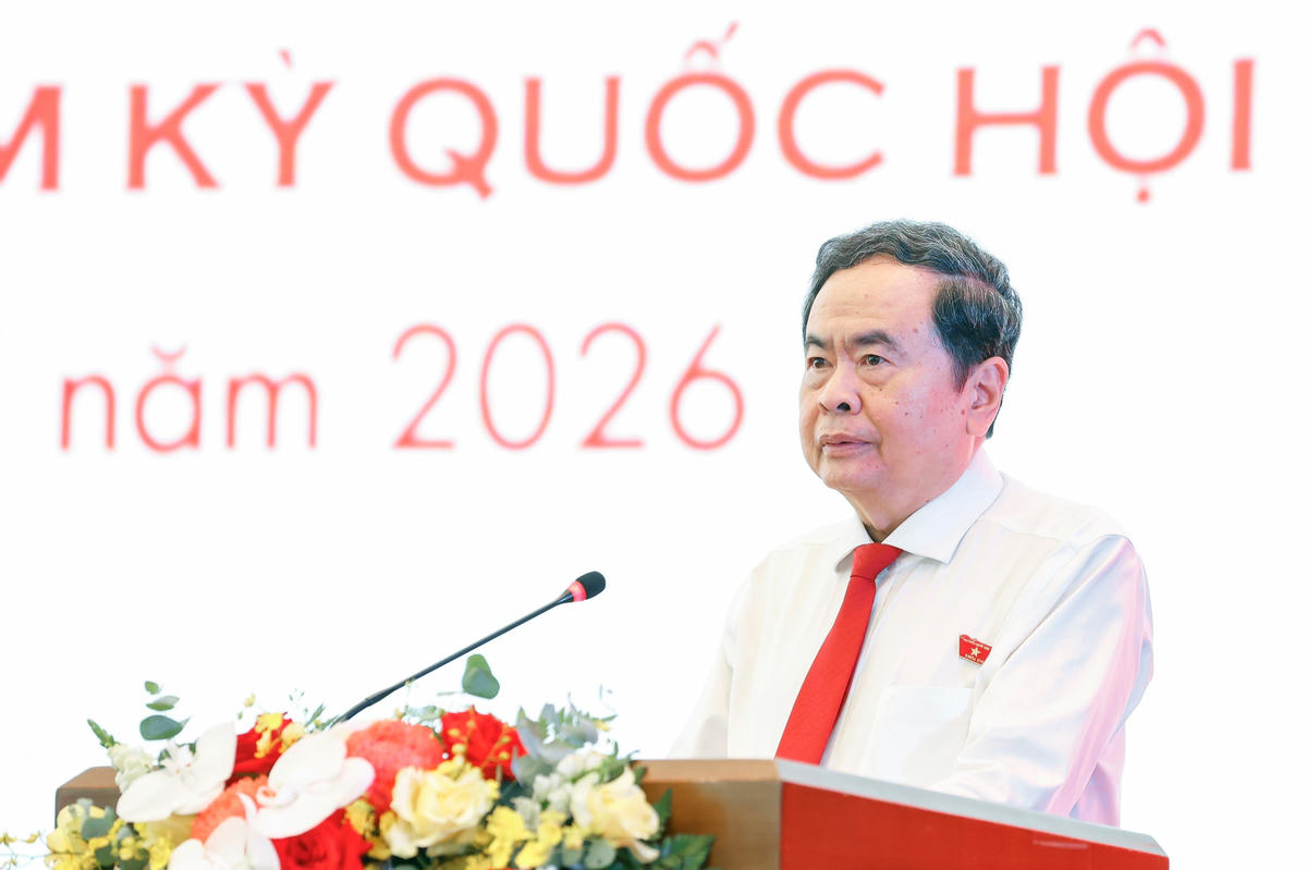 Chủ tịch Quốc hội Trần Thanh Mẫn phát biểu chỉ đạo tại Diễn đàn (Ảnh: Quang Vinh)